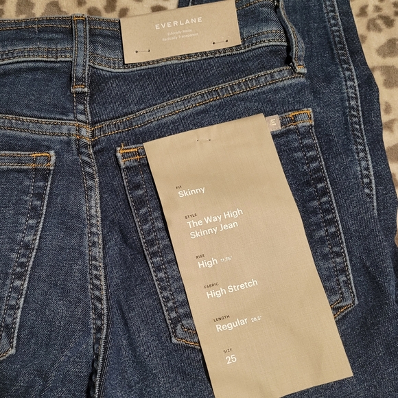 NWT Everlane The Way High Skinny Jeans Vintage Blue Size 25 Regular High Stretch - Picture 4 of 5